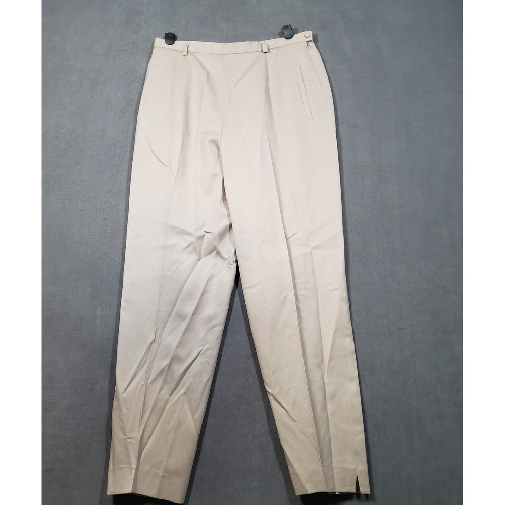 Pendleton Dress Pants Womens 12 Tan Beige 100% Virgin Wool Pleated High Rise‎